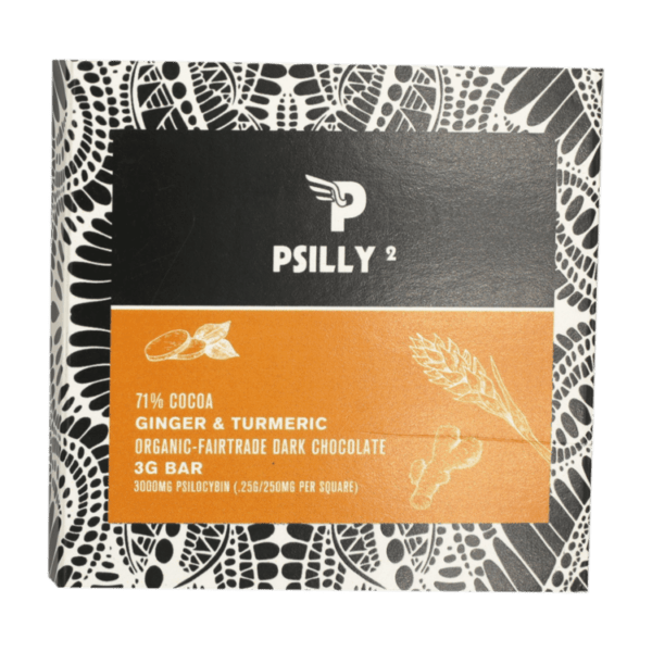 Psilly - Dark Chocolate Bar - Ginger & Turmeric | Shrooms Canada